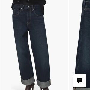 Mango Cuffed Straight Leg Jeans